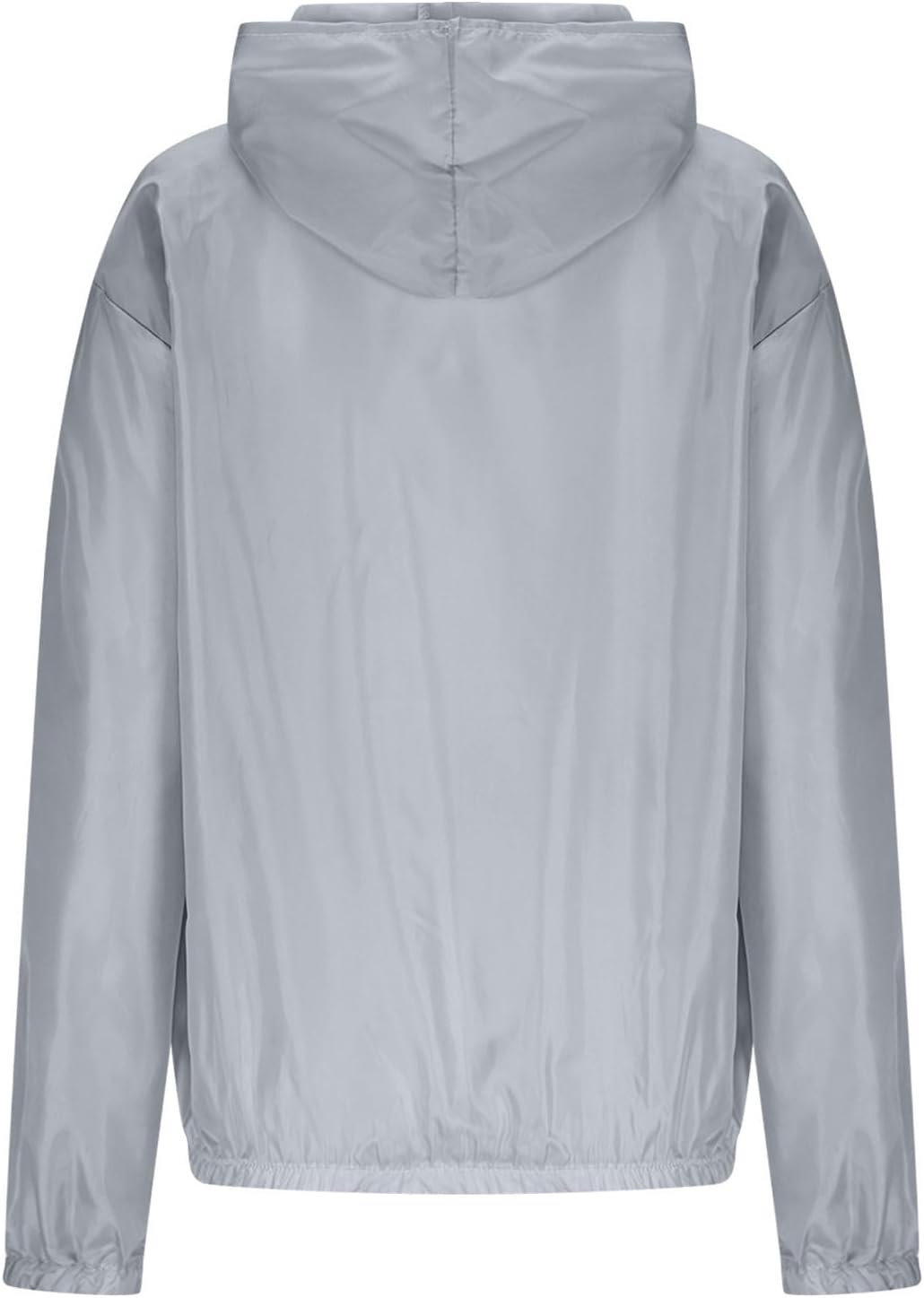 White Rain Jacket for Women Fashion Full Zip Solid Color Raincoats Lightweight Hooded Outdoor Sun Protection Jackets