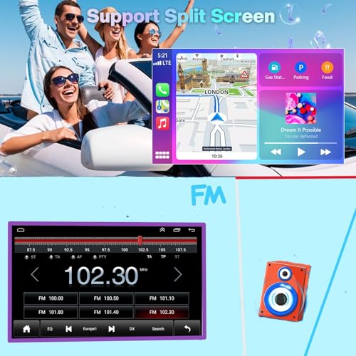 4+64G 9" Car Stereo for Audi TT MK2 8J 2006-2014 Head Unit with Carplay Android Auto, 2 Din Car Audio Reiceiver w/GPS Bluetooth WiFi FM RDS EQ Mirror Link SWC Backup Camera Mic - Image 8
