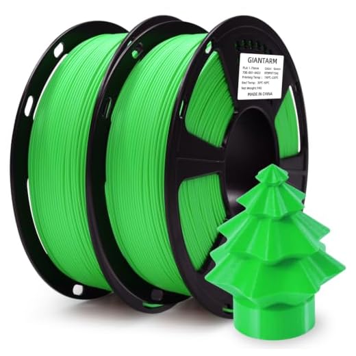 ⚡ GIANTARM PLA Filament 2KG,Green 3D Printer Filament 1.75mm,Neatly Wound Green PLA 2pcs 1kg Spool (2.2lbs),Dimensional Accuracy +/- 0.02 mm,Fit Most FDM 3D Printers