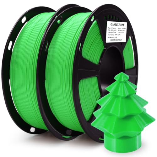 Image of GIANTARM PLA Filament 2KG,Green 3D Printer Filament 1.75mm,Neatly Wound Green PLA 2pcs 1kg Spool (2.2lbs),Dimensional Accuracy + /- 0.02 mm,Fit Most FDM 3D Printers