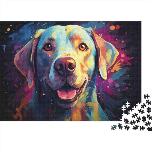 Puzzle para adultos de 1000 piezas de animales con diseño de retrato de perro colorido de papel