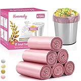 4 Gallon/180pcs Small Pink Trash/Garbage Bags, Strong, Bathroom Can Bin Liners, Plastic for Home Bedroom Office, Waste Basket Liner, Fit 12-15 Liter, 3,3.5,4,4.5 Gal (Pink 180）