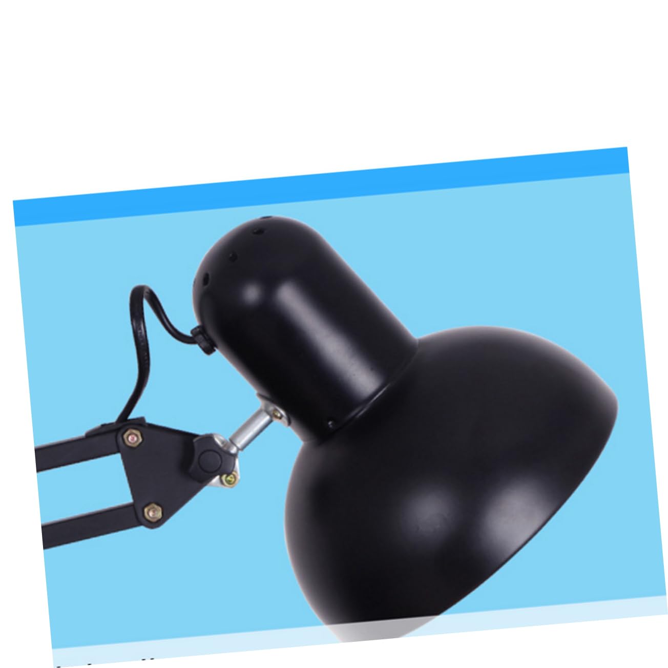 OSALADI Lámpara Flexo Escritorio Abrazadera y Brazo Oscilante de Metal Negro, sin Bombilla, para Oficina y Hogar