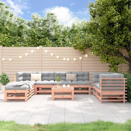 Woonisher 9-TLG. Garten-Lounge-Set Massivholz Douglasie Rattan...