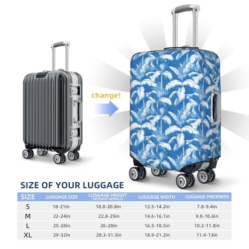Summer Plant Print Travel Luggage Covers, Washable Suitcase Covers Protector for Luggage 18-32 Inch High Elasticity2