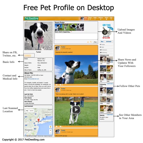 Pet Dwelling 2D QR Code Pet ID Tag - Dog Tags - Cat Tags - Online Pet Profile - Scan Tag Location - Instant Email… - Image 7
