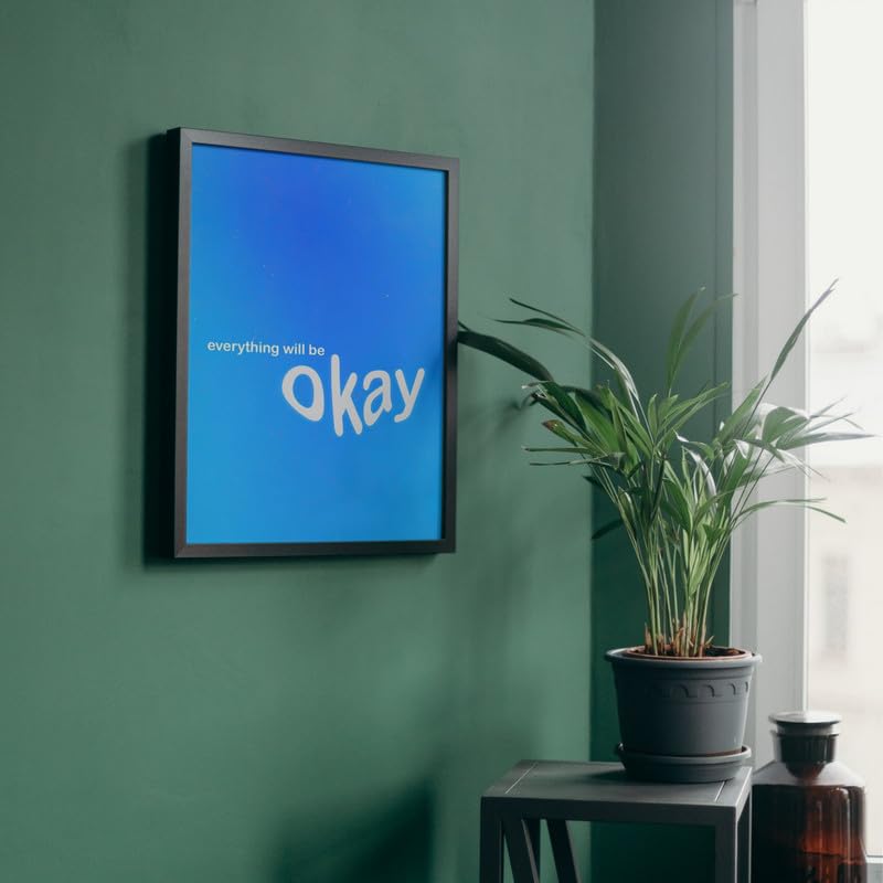 Image of Wall Framed Posters | 8x12 inch size | Motivational Quotes Posters |Inspirational inchEverything Will Be Okay inch Photo Frame - Motivational Wall Decor for Home, Office, Bedroom, and Living Room