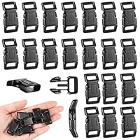 Fyntave 60 Stück Steckverschluss Kunststoff Klickverschluss für 10mm Gurtband Seitenschnalle Steckschließer Gebogene Steckschnallen Ersatz Schnalle Reparatur für Paracord Armbänder Rucksacke