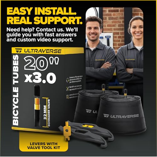 image for Ultraverse 20 x 3.0 Inner Tube Set with Schrader Valve - Ideal for Mou