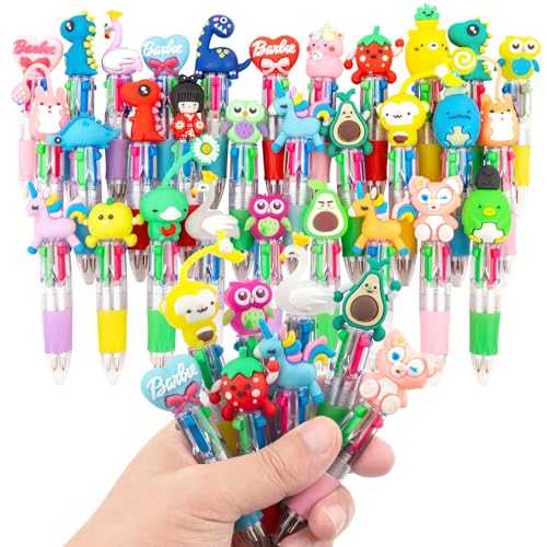 leyun 30 Bolígrafo Multicolor, 4 en 1 Bolígrafo Animales, Detalles Cumpleaños Niños | Regalos Cumpleaños Niños Colegio, Bolígrafos Divertidos para Fiestas Infantiles