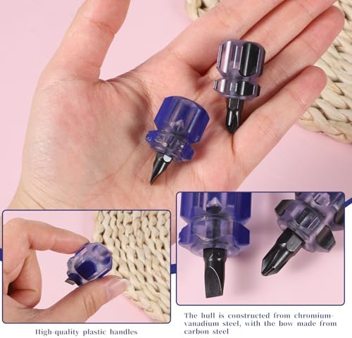 4Pcs Small Stubby Screwdrivers Set Magnetic Short Screwdriver — 사진 4