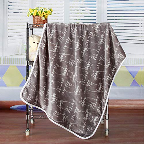 Treer Manta Bebe Recien Nacido, Aire Acondicionado Suave Cálida Baby Mantas Infantiles Wrap de Dormir Ropa de Cama de Oficina de Mantas Sofá para 100x75 cm (100x75 cm,Gato Gris)
