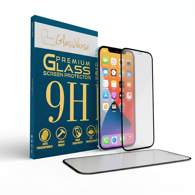 Image of GlassVerse D+ Matte Tempered Glass With 18H Hardness For Apple Iphone 12 Pro (PACK OF 1) with Free Installation Kit. Full screen Coverage - 6.1 inch