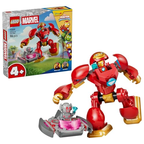 LEGO | Marvel Ultron vs. Iron Man - Superhero Toy w/Mech Action Figure & 2 Minifigures - Gift for 4+ Year Old Boys & Fans of the Iron Man and His Awesome Friends Show - 11209