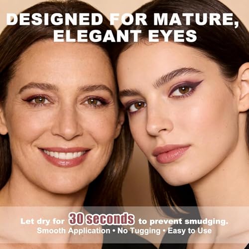 Image of Plum&Chocolate 2PCS Gel Eyeliner Pencil, Waterproof Smudge-proof Long Lasting Plum Eye Liner, High-Pigmented Smooth Creamy Formula for Mature Women, Eyes Makeup Pen with Sharpener