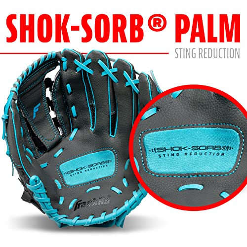 Franklin Sports Teeball Infinite Web/Shok-Sorb Combo Series Fielding Left Hand Glove, 10.5-Inch, Graphite/Blue - image 6