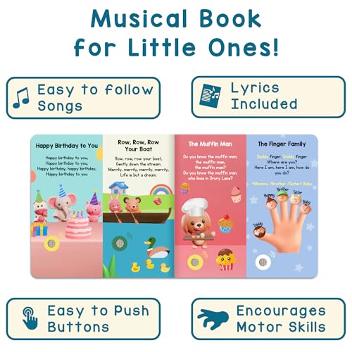 LEARNING BUGS Nursery Rhymes â Sing Along with 28 Favorite Nursery Rhymes, Musical Books for Toddlers, 28-Button Music Book, Musical Toys for Toddlers 1-3 - Image 5
