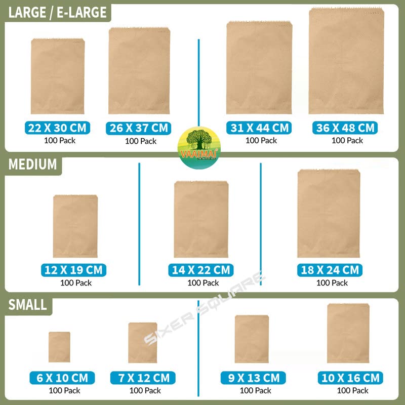 VAAIMAI Kraft Paper Covers/Bags 31X44CM Online Food Delivery, Grocery, Online Orders Delivery, Departmental Stores Multipurpose Paper Covers Natural Brown, Pack of 100 5 51tkyAeve3L