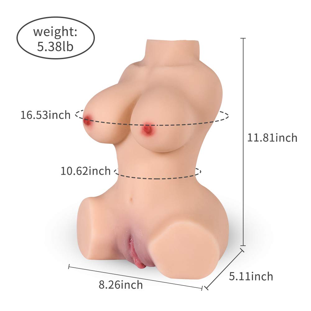 Baquick 10lb Male Sex Toys for Men Realistic Sex Doll Tight Dual Channel Vagina & Anal High Durability TPR Softness Material Men Masturbation Mini Sex Dolls