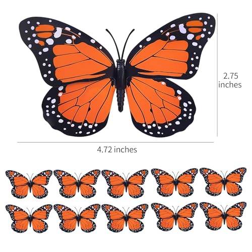 Decoraciones magnéticas de mariposa Monarca 10 unidades miniatura 5