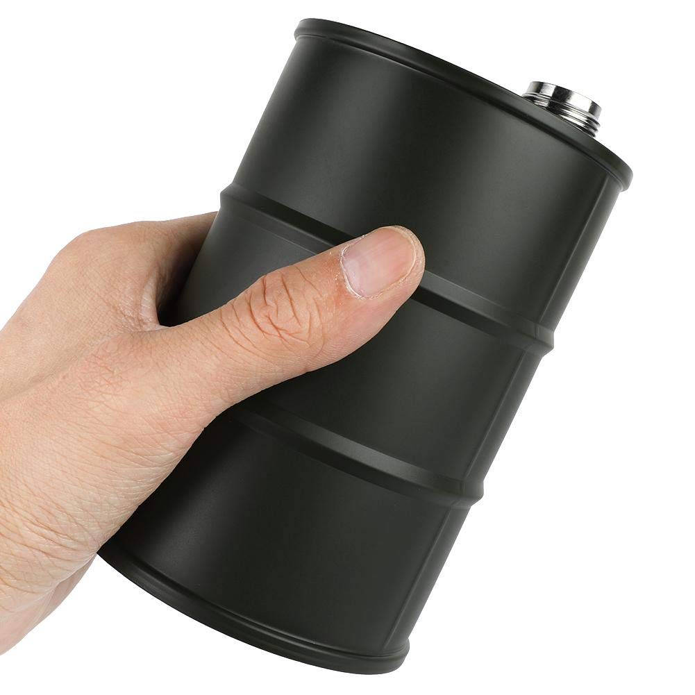 Petaca portátil de acero inoxidable de 700 ml con tapa de cierre, barril de cerveza, barril grande, color verde