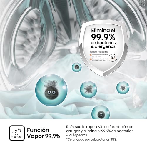 Miniatura 6 de Hisense Wf1q8041bw2 - Lavadora, Class A, 8 Kg, 1400 Rpm, Alto 85 Cm X Ancho 60 Cm, Color Blanco, Función Vapor 99,9 , Lavado Rápido , Lavado Automático, Finalización Diferida, Tecnología Inverter