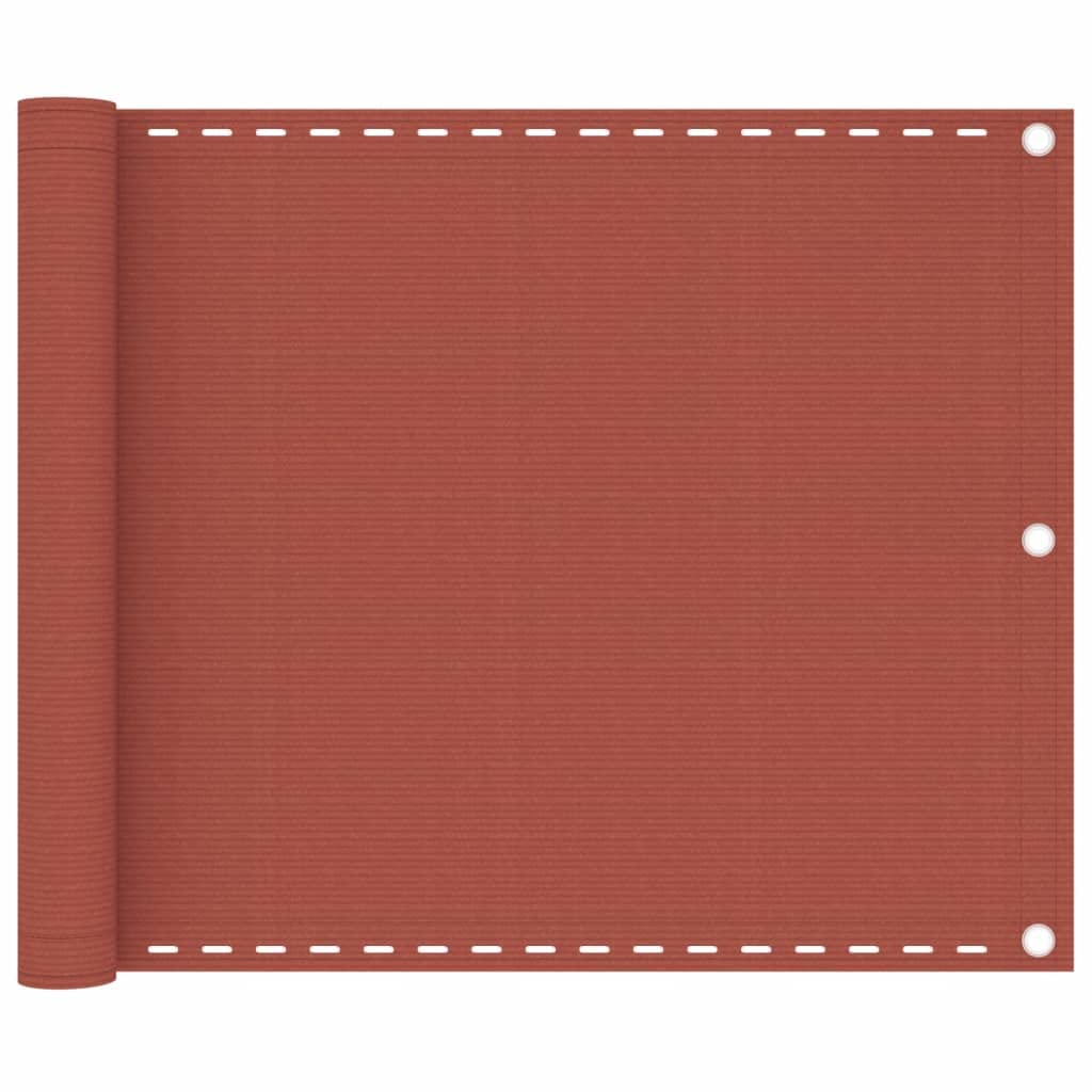 Écran de balcon en PEHD terre cuite 75x500 cm avec œillets pour terrasse et jardin