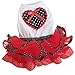 PanDaDa Pet Dog Tutu Princess Dress Clothes Love Heart Print Bowknot Party Skirt S
