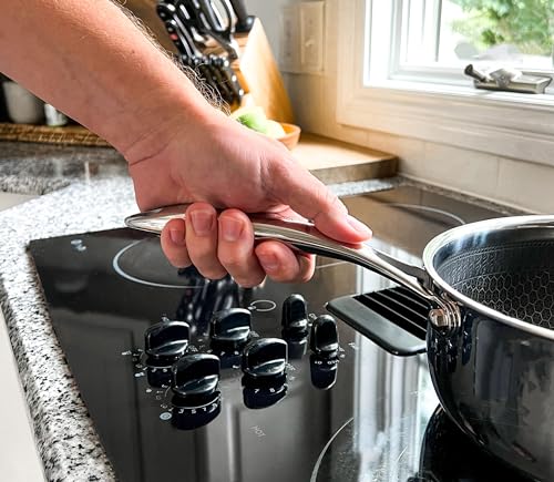 Cooksy-6-Piece-Pot-Set-Hexagon-Surface-Hybrid-Stainless-Steel-15-3-and-6-Quart-Pots-with-Lids