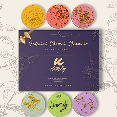 Katty Loy - Natural Shower Steamers Bath Bombs Fizzer Set - Luxury Home Spa - Gift for Women Her Girl Girlfriend Mum Nan Wife - Lavender Rose Mint - Novelty Birthday Present Christmas Stocking Filler - Image 5