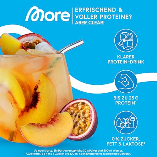 MORE mixed Protein- und Geschmackspulver Probenbundle, 12er Pack, aus Chunky Flavour, More Clear, More Protein, Protein Iced Coffee, ideal zum Muskelaufbau und -erhalt (Sorten können variieren)