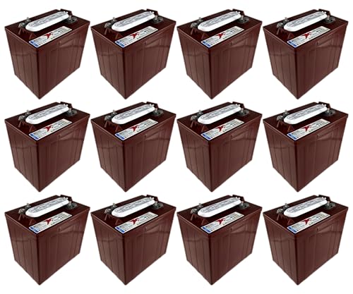Trojan T-105 6V 225Ah Deep Cycle Flooded Lead Acid Battery, GC2 (Set of 12)