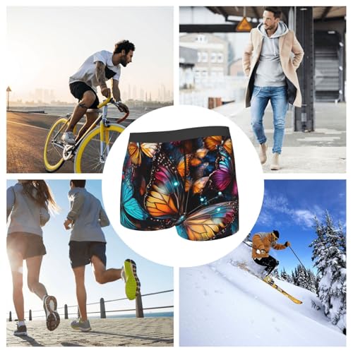 Men's Underwear Colorful Butterflies Flying Boxer Briefs Ultra Breathable Stretch Mens Moisture Wicking Underwear3