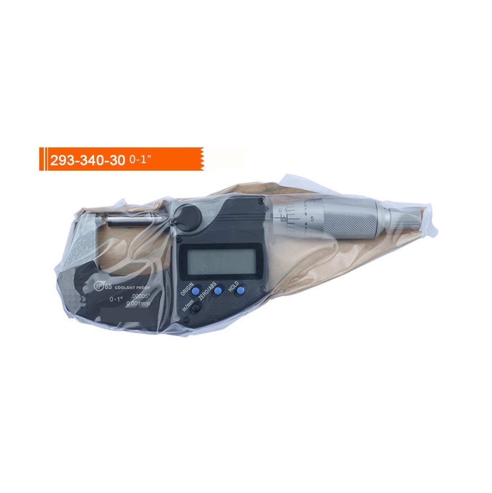Mikrometr, Zakres pomiaru 0-1in 0-25.4mm 293-340-30 MDC-1 "PX Cyfrowe mikrometry zewnętrzne IP65 Dokładność ± .00005 cali