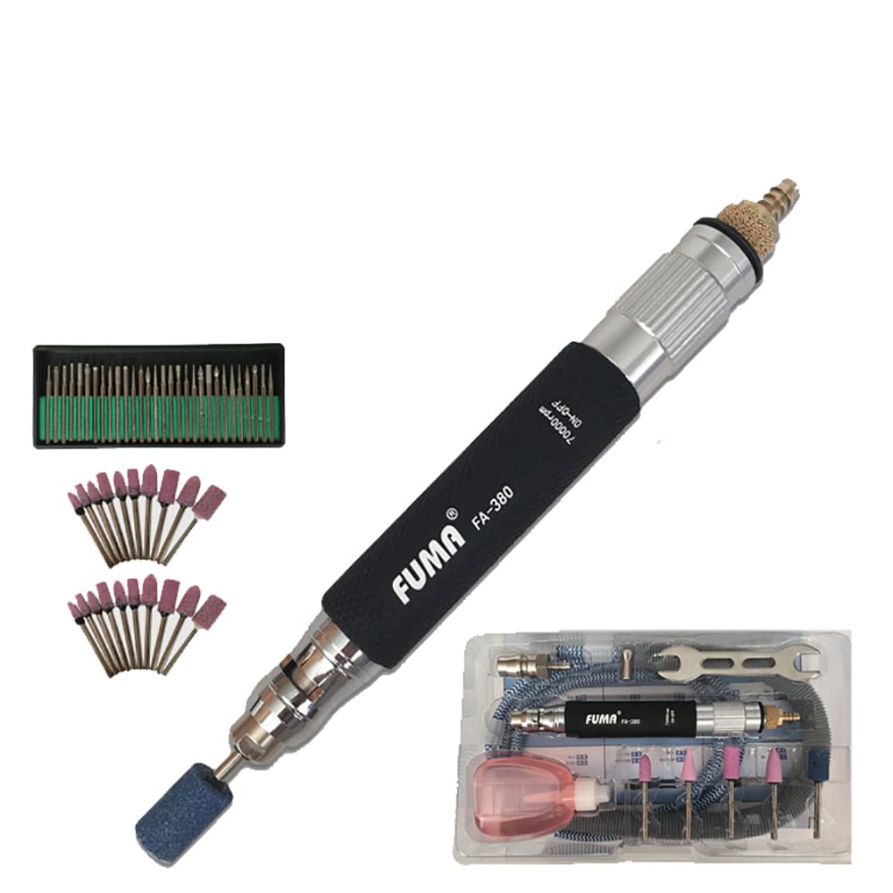 Jieotwice Pneumatic Engraving Pen Pneumatic Wind Grinding Pen Air Polishing Deburring Trimming Tool Air Die Grinder High Speed FA-380