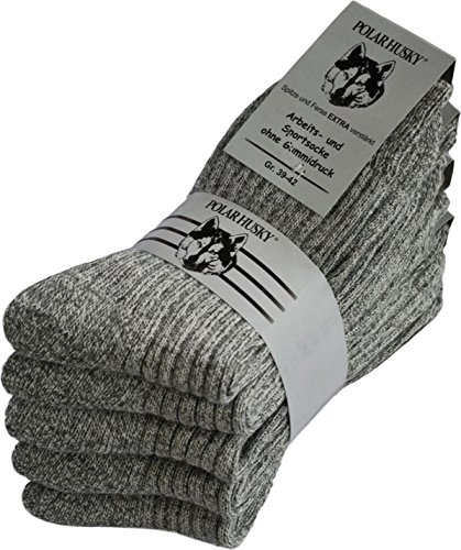 Polar Husky® 10 Paar Warme Norweger-Arbeitssocken, anthrazit, mit Frotteesohle, 80% Schafwolle, ohne Gummidruck Farbe Grau Größe 43/46 Cover