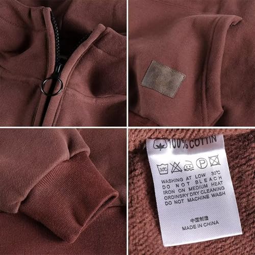 Ymosrh Men's Hoodies Long Sleeve Quarter Zip Heavyweight Cargo Pullover Hooded Sweatshirts with Pocket, M-3XL2