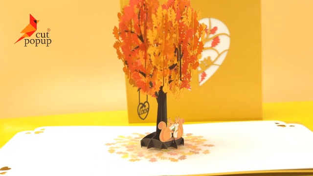 Biglietto Pop-Up 3D Scoiattoli Coppia - Per Anniversari, Matrimoni E San Valentino - Foto 13