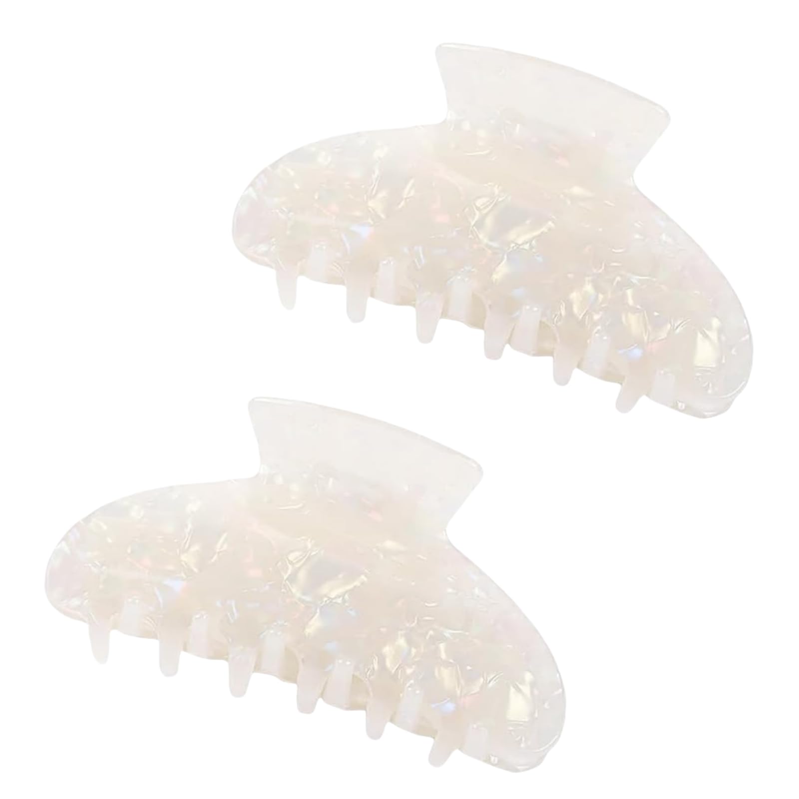 Muiltvoe 2Pcs White Claw Hair Clip Non Slip Hair Clamp French Style Hair Claw Clip Strong Hold Jaw Clip Large Acrylic Hair Clip Hair Styling Accessories for Women Girls