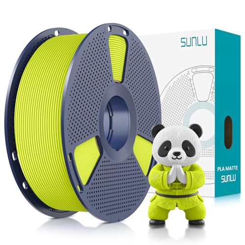 Image of SUNLU PLA Matte 3D Printer Filament 1.75mm, PLA Filament 1kg Spool (2.2lbs), Dimensional Accuracy + /- 0.02mm, Matte Fluorescent Yellow PLA