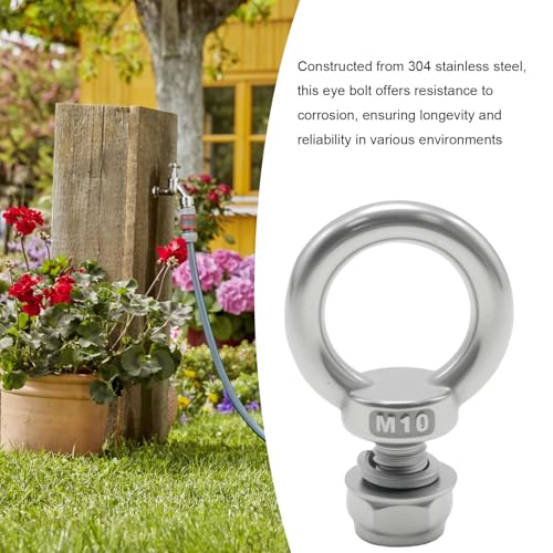 Pernos de elevación M10 de acero inoxidable 304, perno de ojo macho para cadena y cuerda, 4 uds 7