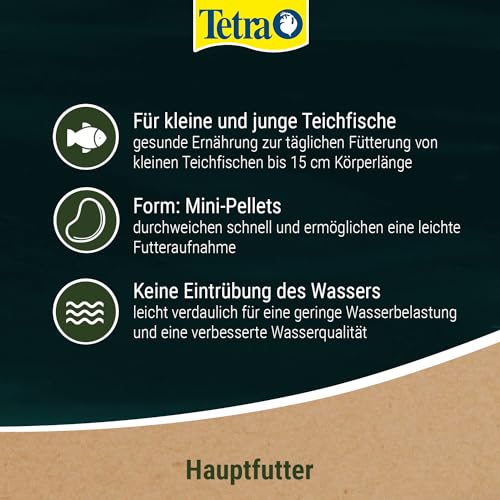 Tetra Pond Pellets Mini - Fischfutter für kleine und junge Teichfische, unterstützt gesunde Fische und klares Wasser im Teich, 4 L Beutel – Bild 5