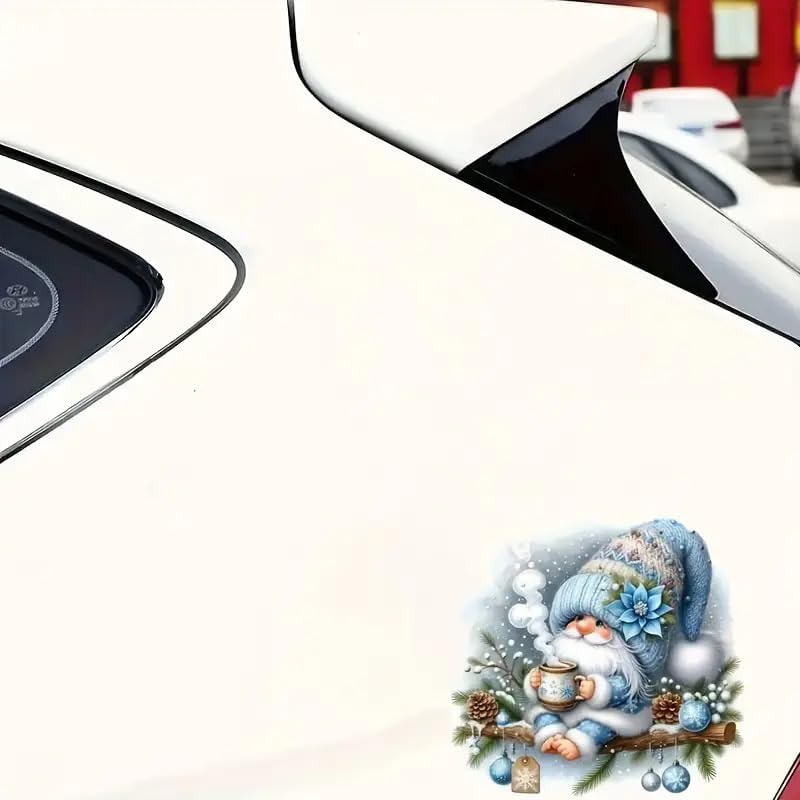 Merry Christmas Pine Snowflake Gnome Floral PVC Vinyl Car Decals Stickers Waterproof Self-Adhesive Decals for Cars, Laptops, Trucks, Motorcycles Wall Window Luggage Scratch Cover Door Decor Sticker - Image 6