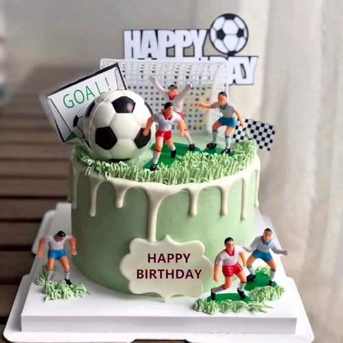 Fussball Tortendeko Fußball Geburtstagstorte Dekoration Fußball Cupcake Topper Fussball Torten Deko Geburtstag Fußball Spieler Tortenaufleger Deko für Männer Geburtstag Party (A)