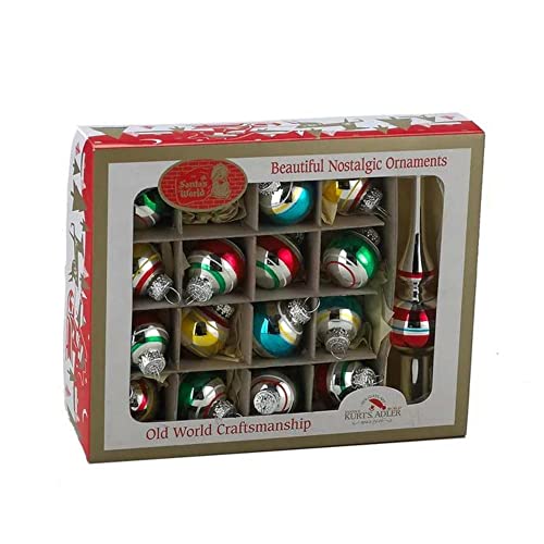 Kurt Adler Miniature Ornaments And Treetop, Set Of 16 #TOP2