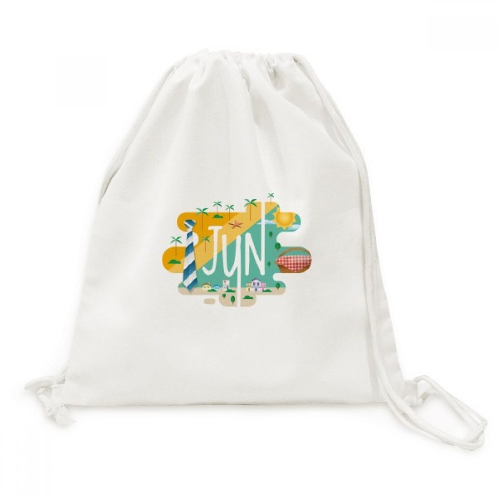 Sac de shopping en toile à cordon Juin Mois Saison Illustration DIYthinker - 5