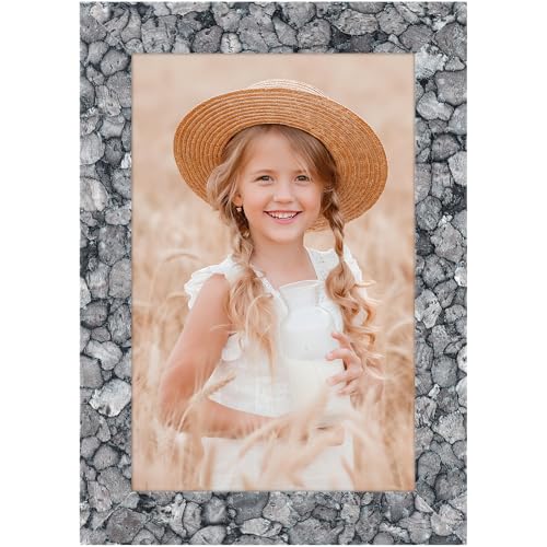 ORIVAN 4x6 Picture Frame Wood 4x6 Frame for Wall and Tabletop Stone Grey