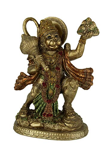 Estatua de Hanuman Dorado 8.75 Pulgadas
