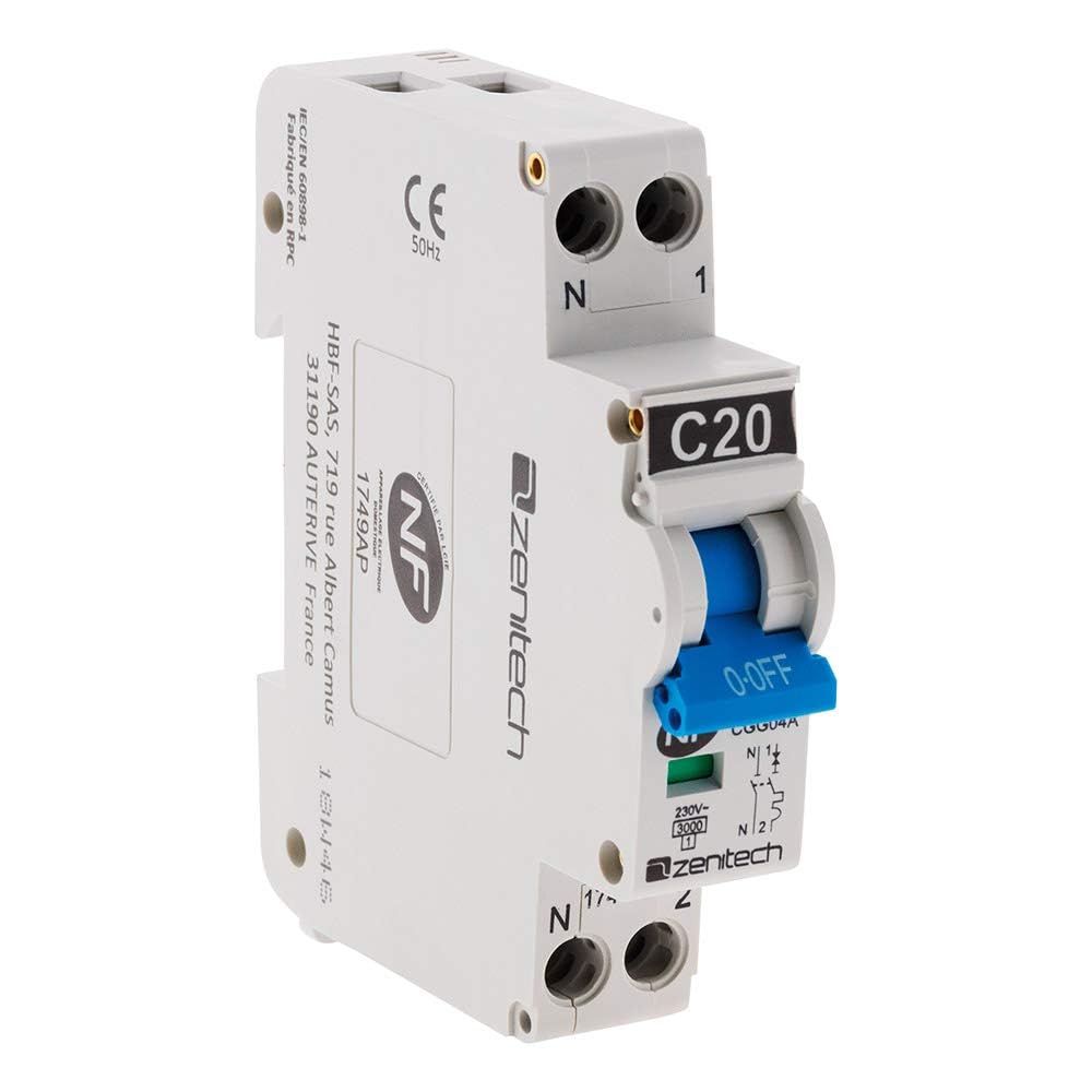 Zenitech - Coffret Électrique Étanche Ip65 8 Modules Équipé + Accessoires pour Kit D'Installation Électrique Étanche + Disjoncteur PH/N 20A Nf pour Cumulus et Chauffe-Eau