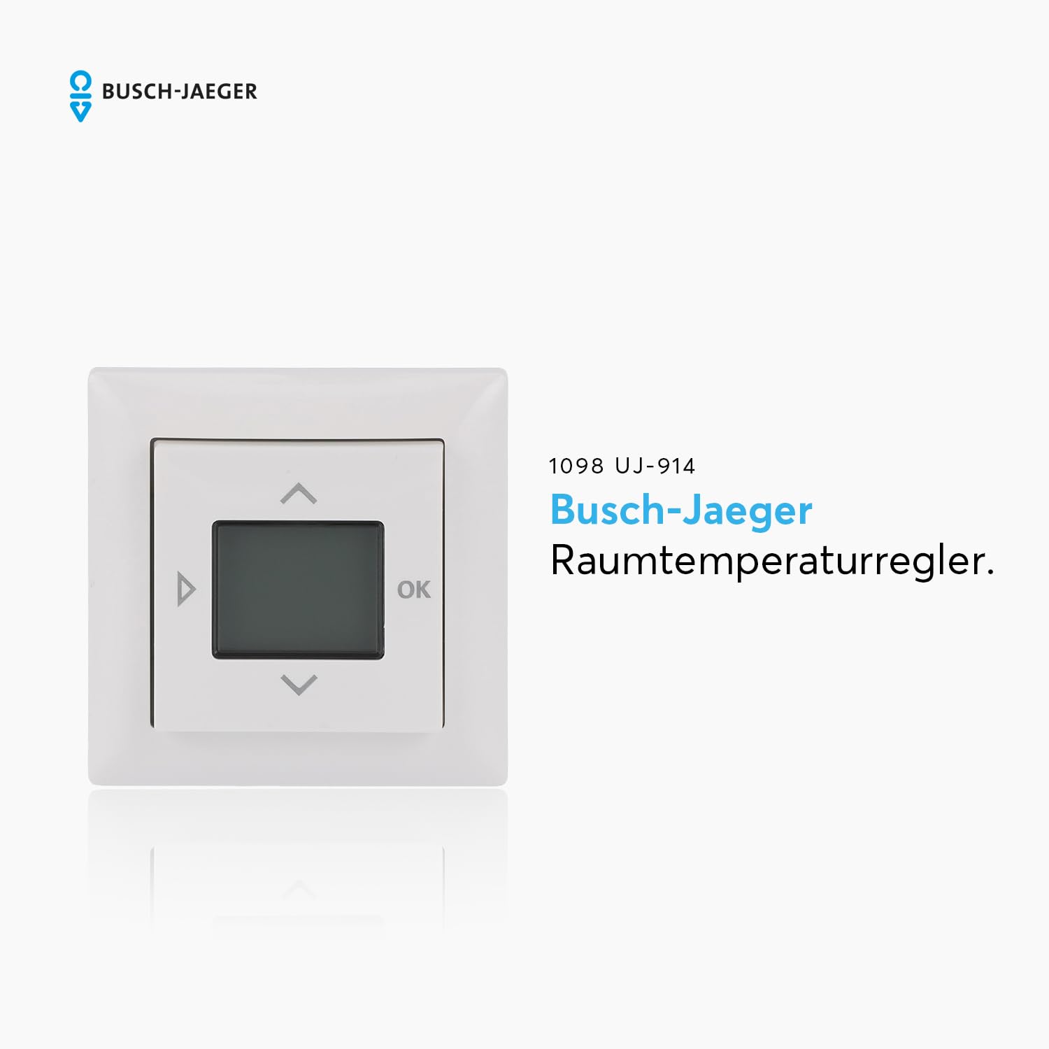 Busch-Jaeger 1098 UJ-914 Komplettset Raumtemperaturregler-Timer Abdeckrahmen 1-fach Timer-Zentralscheibe Alpinweiß Balance SI 2CKA001032A0522